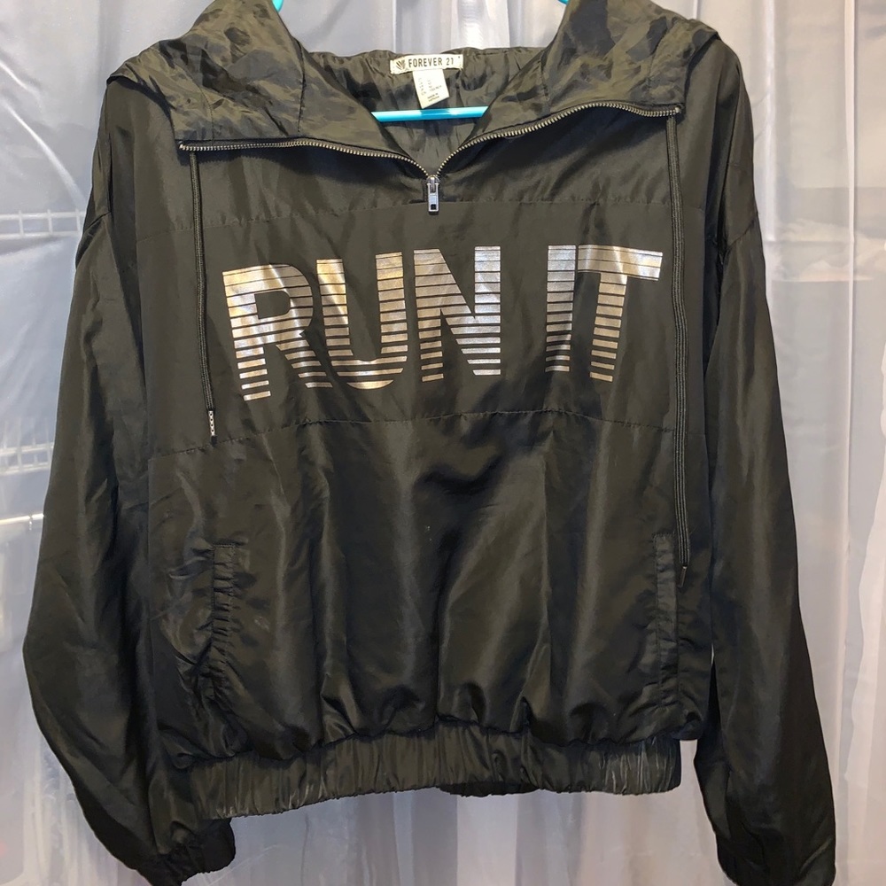 Black windbreaker